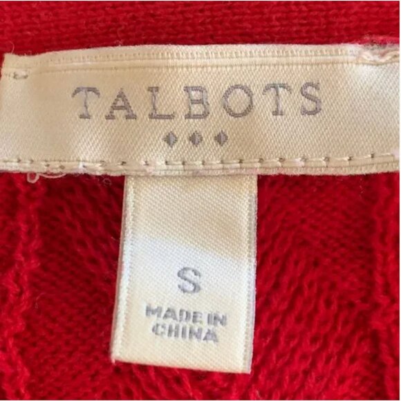 Talbots Red V-Neck Long Sleeve Knit Sweater Size Small - Picture 5 of 6